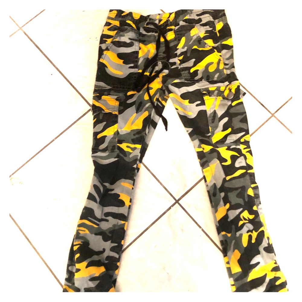 Colored kids army pants